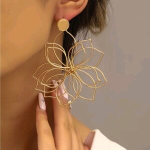 1pair Bohemian Style  Flower Pendant Earrings, Suitable For Women's Daily Wear